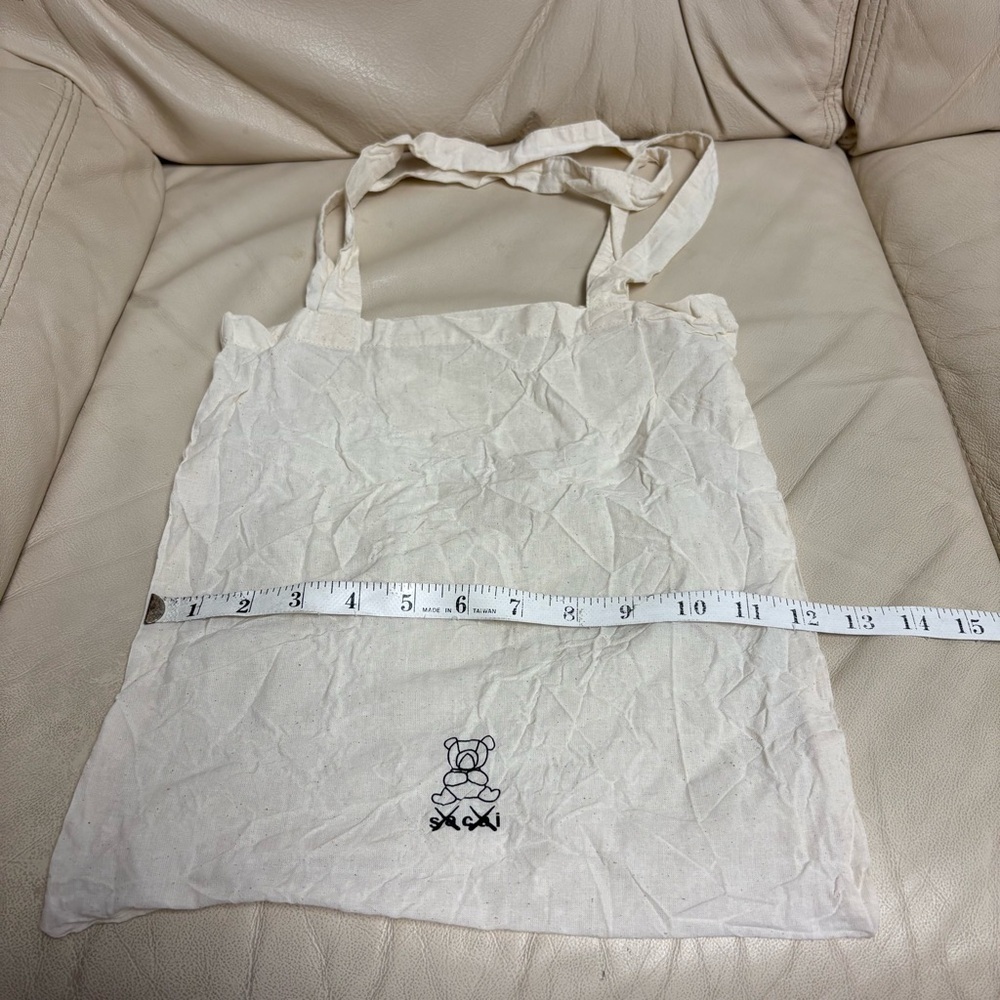 SACAI x KAWS Small Tote Bag Beige Bear 13 x 12 in - Picture 3 of 8